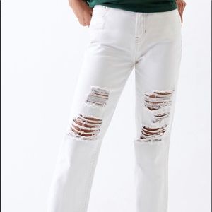Pacsun high waisted ripped white jeans